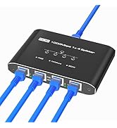 PoE Splitter 1 in 4 Out, Gigabit 4 Port PoE Switch, IEEE 802.3at/af Compliant, 30W per Port Power...