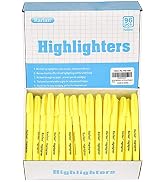Rarlan Fluorescent Yellow Highlighters, Chisel Tip, 96 Count Bulk Pack | Yellow Highlighters Bulk...