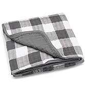 Parker Baby Muslin Blanket - 100% Soft Cotton Baby Quilt and Kids Reversible Blanket - Crib, Stro...