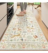 DUKINO 2x6 Rug for Hallway, Washable Kitchen Runner Rug with Non Slip Backing, Soft Low Pile Vint...
