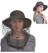 USHAKE Head Net Hat, Safari Hat Sun Hat Bucket Hat with Hidden Net Mesh