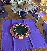 FOLINS&HOME Purple Heavy Duty Cloth Napkins Set of 4 - Decorative 17x17 Inch Polyester Napkins wi...