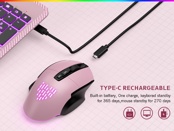 rechargeable wireless keyboard mouse