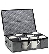 Boczif Coffee Cup Storage Box, Storage Containers Holds 12 Glassware, Coffee Mugs and Tea Cups, P...