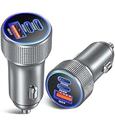 45W Super Fast Type C Car Charger for Galaxy S26 Ultra, Besgoods 93W USB C & USB A Cigarette Ligh...