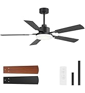 ZYD Ceiling Fan Lights, 52" Ceiling Fans with Lights and Remote, Farmhouse Ceiling Fans with Ligh...