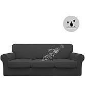 Easy-Going 100% Dual Waterproof 4 Pieces Stretch Soft Couch Cover for Dogs, Sofa Slipcover for 3 ...