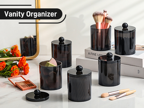 qtip holder dispenser bathroom canisters