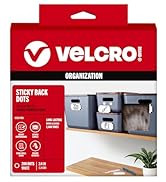 VELCRO Brand Dots with Adhesive | 250pk, White | Small 1/2 Inch Circles | Sticky Back Round Dots ...
