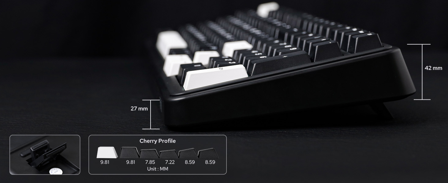 a keyboard with a cherry profile on it.