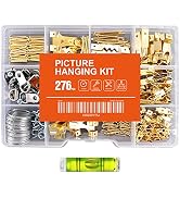 Hongway 276pcs Picture Hanging Kit, Picture Hanger Assortment, Heavy Duty Frame Hooks with Nails,...