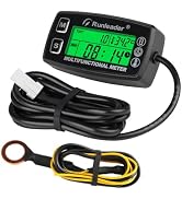 Runleader Digital Tach Hour Meter,Engine Temperature Gauge,Alert RPM & Temp,Backlights Display fo...