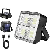 1 PCS Portable LED Camping Light, Solar Charging,USB Rechargeable Light, Black, 500 Lumen, Waterp...