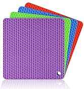 CAKETIME Silicone Trivet Mats - Hot Pads Spoon Rest, Multipurpose Trivet for Hot Dishers Heat Res...