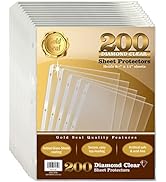 200 Count Diamond Clear Sheet Protectors, Added Anti Glare Coating, Standard Durable Weight, by G...