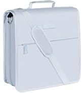 SUNEE Zipper Binder 3 Ring, 3 Inch O-Ring with Handle and Shoulder Strap, 600-Sheet Capacity, 5-T...