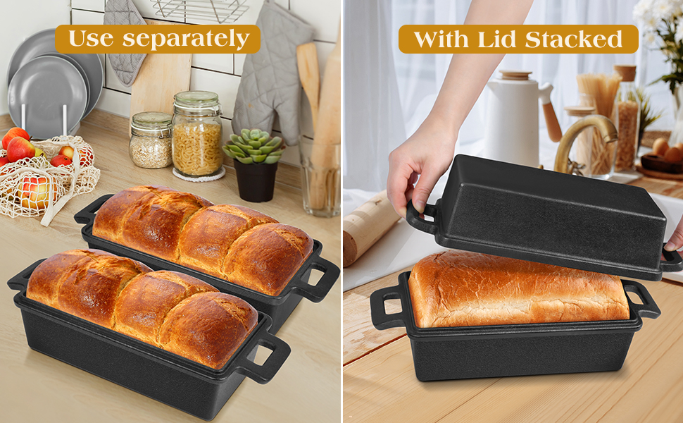 cast iron bread pan with lid