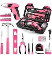 Wrenzo 112PCS Pink Drill Set, 3.6V USB Cordless Drill & Home Tool Kit | Cordless & Rechargeable, ...