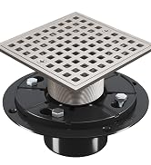 Yaseingoo 4 Inch Shower Floor Drain with Flange Square Shower Drain with Hair Strainer