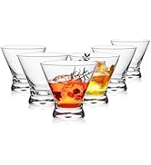 OUWO Martini Glasses Set of 6, 8oz Stemless Martini Cocktail Glasses for Margarita, Cosmopolitan,...
