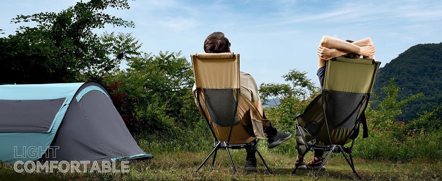 Lightweight Highback camping chair packable camping chair
