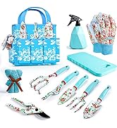 Gifts for Mom, JUMPHIGH Womens Gardening Gifts Set, Floral Gardening Tools with Tote Bag, Gifts f...