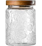 Adodeen 24oz Vintage Glass Canister With Lid Small Glass Jars Wide Mouth Mason Jars Airtight Coff...