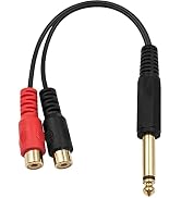 Poyiccot RCA to 1/4 inch Adapter, RCA Female to 6.35mm TS Mono Male Converter, RCA Y Splitter Ada...