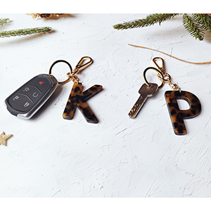 letter keychain for car keys