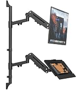 PUTUOSEN Wall Mount Monitor Arm with Keyboard Tray, Height Adjustable Full-Motion Spring Arm Wall...