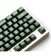 ULTRAEQUIP Emerald Jade Keycaps 142 Keys Double Shot PBT Keycaps RSA Profile, Translucent Green S...