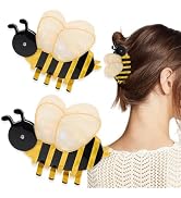 2 PCS Honeybee Hair Claw Clip Bee Hair Clip Cute Acetate Animal Headdress Fashion Anti-slip Bee H...