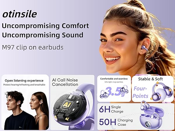 open ear earbuds & clip on earbuds