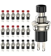 DIYhz Momentary Push Button Switch, 1A 250VAC SPST Mini Pushbutton Switches Normal Closed(NC) Bla...