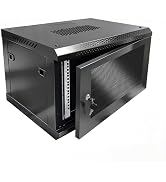 6U Wall Mount Server Cabinet - Heavy Duty Network Rack Enclosure with Cooling Fan, Locking Vented...