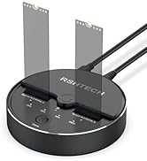 RSHTECH Dual Bay M.2 NVMe SSD Duplicator Dock, 10Gbps USB 3.2 Docking Station, Support M Key/B+M ...