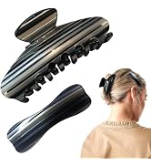 LAYONGMOLI Non-fading Large Tortoiseshell Hair Claw Clips Cellulose Acetate Fiber Ponytail Clamps...