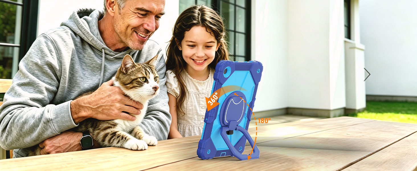 Dinines Full-Body Drop Protection Samsung A11/A9 Plus Tablet Case with Screen Protector Stand Strap