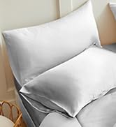 MR&HM Queen Comforter Set Black, Reversible Satin Microfiber Comforter Set for All Seasons, 3 Pie...