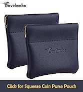 Travelambo Leather Squeeze Coin Purse Pouch Change Holder 2pcs