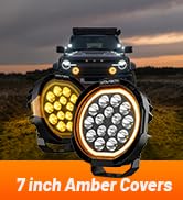 WOLFBOX 7 Inch LED Off Road Lights with True Power Lumens- Heavy Duty Driving Lights, High Output...