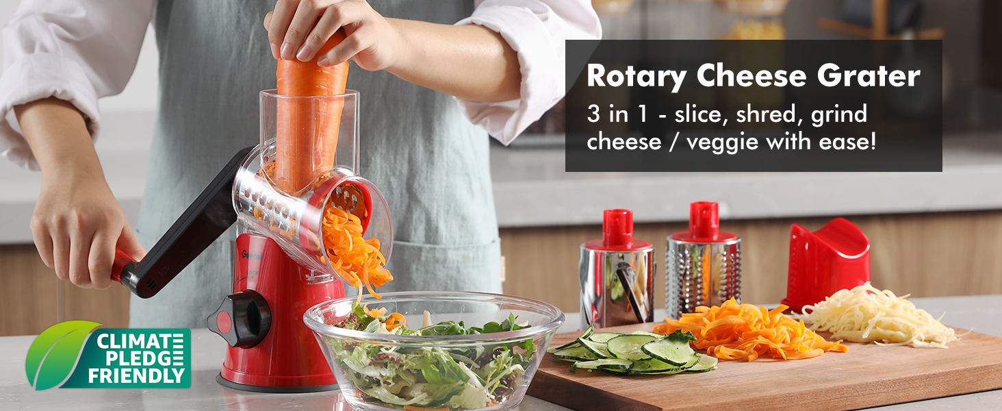rotary cheese grater with handle cheese shredder vegetable grater for kitchen