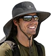 Camptrace Sun Hats for Women Men UPF 50+ UV Protection Wide Brim Hiking Fishing Hat with Neck Flap