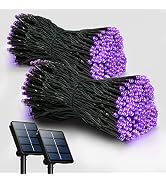 2 Pack Solar String Lights Outdoor, 200 LED Extra-Long 72FT Solar Powered Lights with 8 Lighting ...