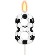 FAMGift Soccer Birthday Candle - Number 8 Candle for Soccer Cake Topper, Sports Theme Birthday Pa...