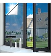 rabbitgoo One Way Window Privacy Film Tint with 3 Tools for Home, Sun Heat UV Blocking Control Re...