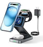 JARGOU Magnetic Wireless Charging Station,3 in 1 Wireless Charger for iPhone 15 14 13 12 Pro/Max/...