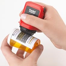 ID Protector being used on a prescription bottle