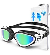 ZABERT W1 Adult Swim Goggles for Men Women Youth Anti-fog UV400 Protection with Nose Clip & Earplugs