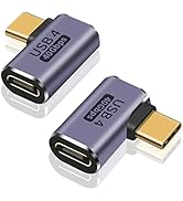 Poyiccot Right Angle USB C Adapter, 40Gbps USB C Adapter for USB 4 Cable, Type-C Male to Female E...
